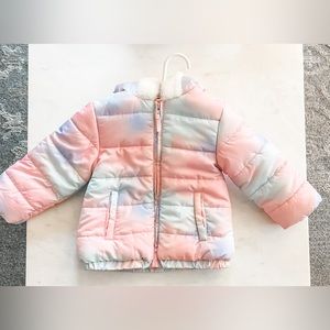 Little Me pastel tie-dye winter jacket